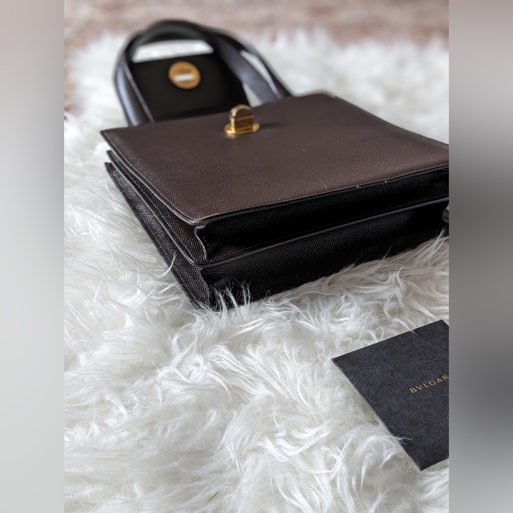 BVLGARI Black/Brown 100% Leather Shoulder Bag - Picture 8 of 16